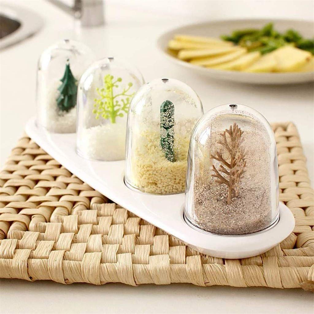 XYNSNDB Bottiglia per condimenti in Vetro, Barattolo per condimenti da Cucina Bella Bottiglia per condimenti da tavola Set zuccheriera saliera