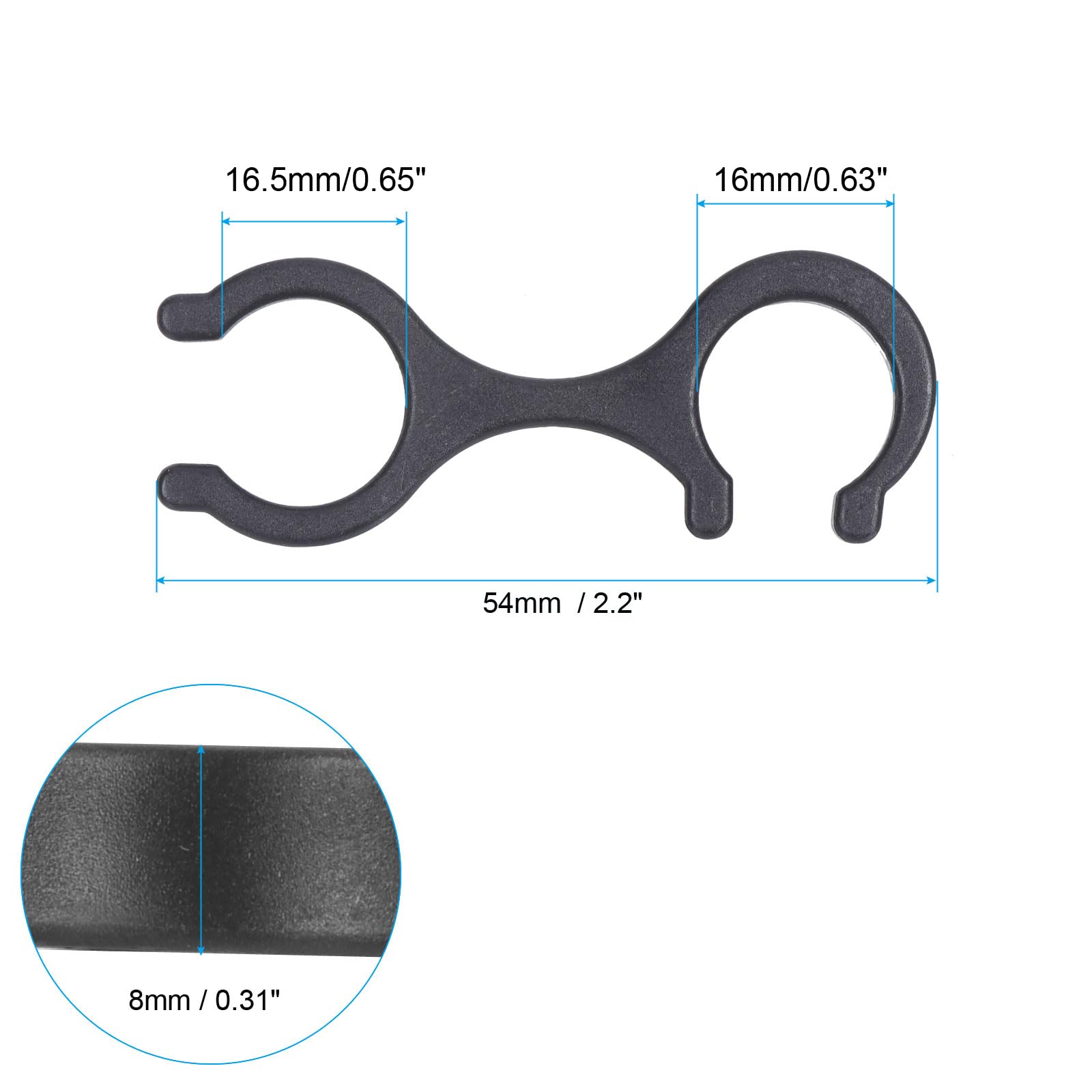 PATIKIL Trekking Pole Clips, 8Pcs Walking Stick Accessories Double Rod Buckle Connector for Outdoor Hiking Camping