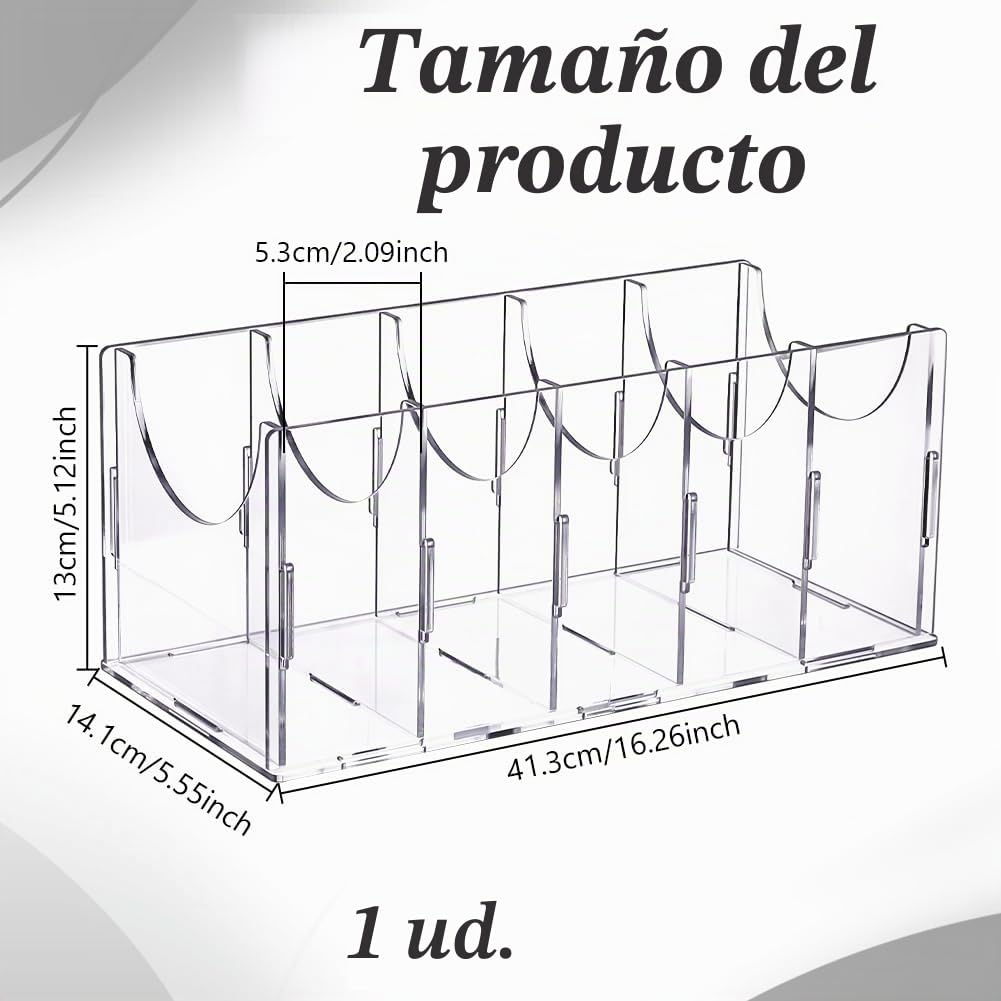UNICRAFTALE Organizador de cinturón acrílico con 7 compartimentos, contenedor transparente para guardar relojes, corbatas, joyas y accesorios para armario