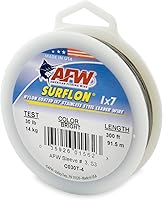 Vista 80 de Alambre de pesca americano Surflon recubierto de nailon 1x7 de acero inoxidable, línea líder de pesca para agua salada, prueba de 10 libras - prueba