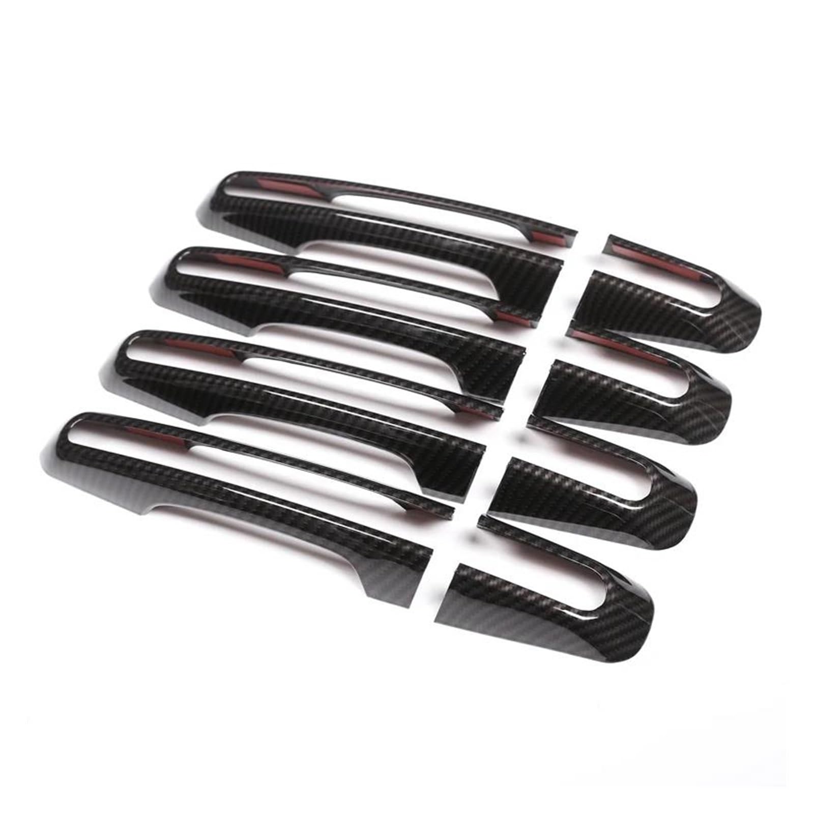 MTVTFECEWG for Jaguar for E-PACE XE XF XFL for F-Pace Exterior Side Door Handle Cover Trim (Carbon Fiber Texture)