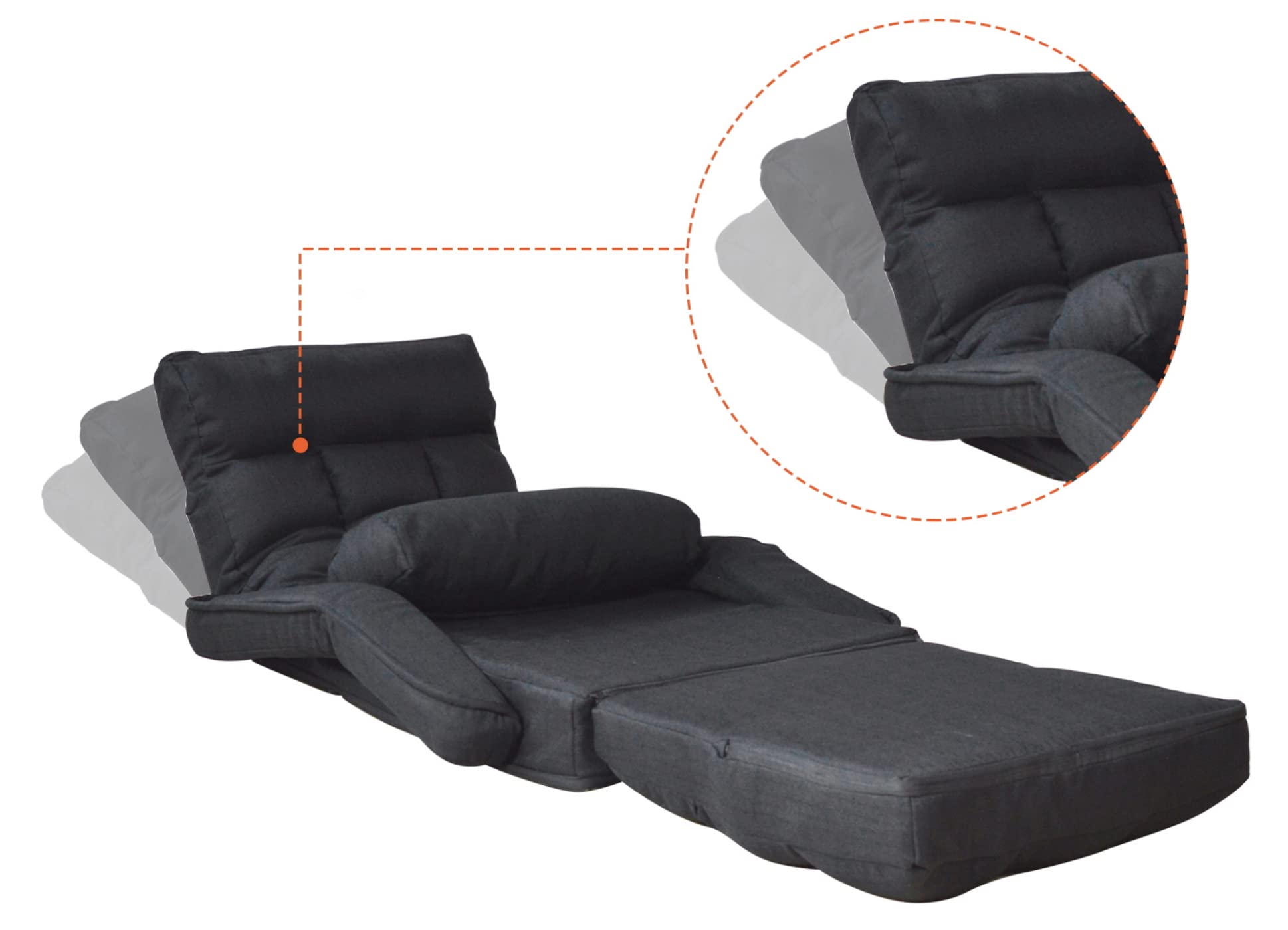 VDD - Chaise de Jeu Lounge - Chaise de Sol - Dossier réglable - se déplie en Chaise Longue
