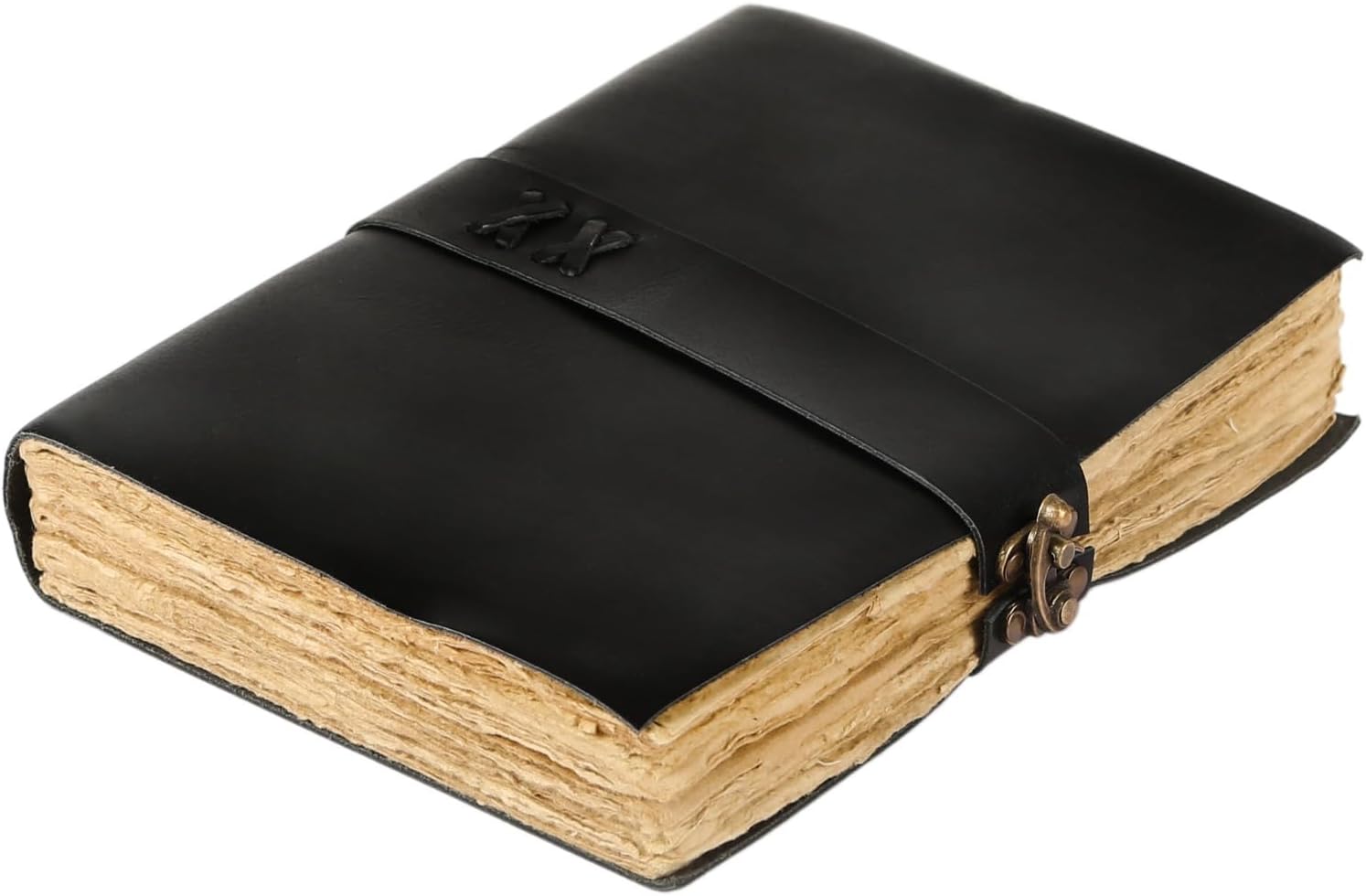 Vintage Leather Journal Handmade Buffalo Deckle Edge Paper – Leather Bound Journal for Women Men Vintage C-Lock Closure Ideal for Writing & Travel for Artists
