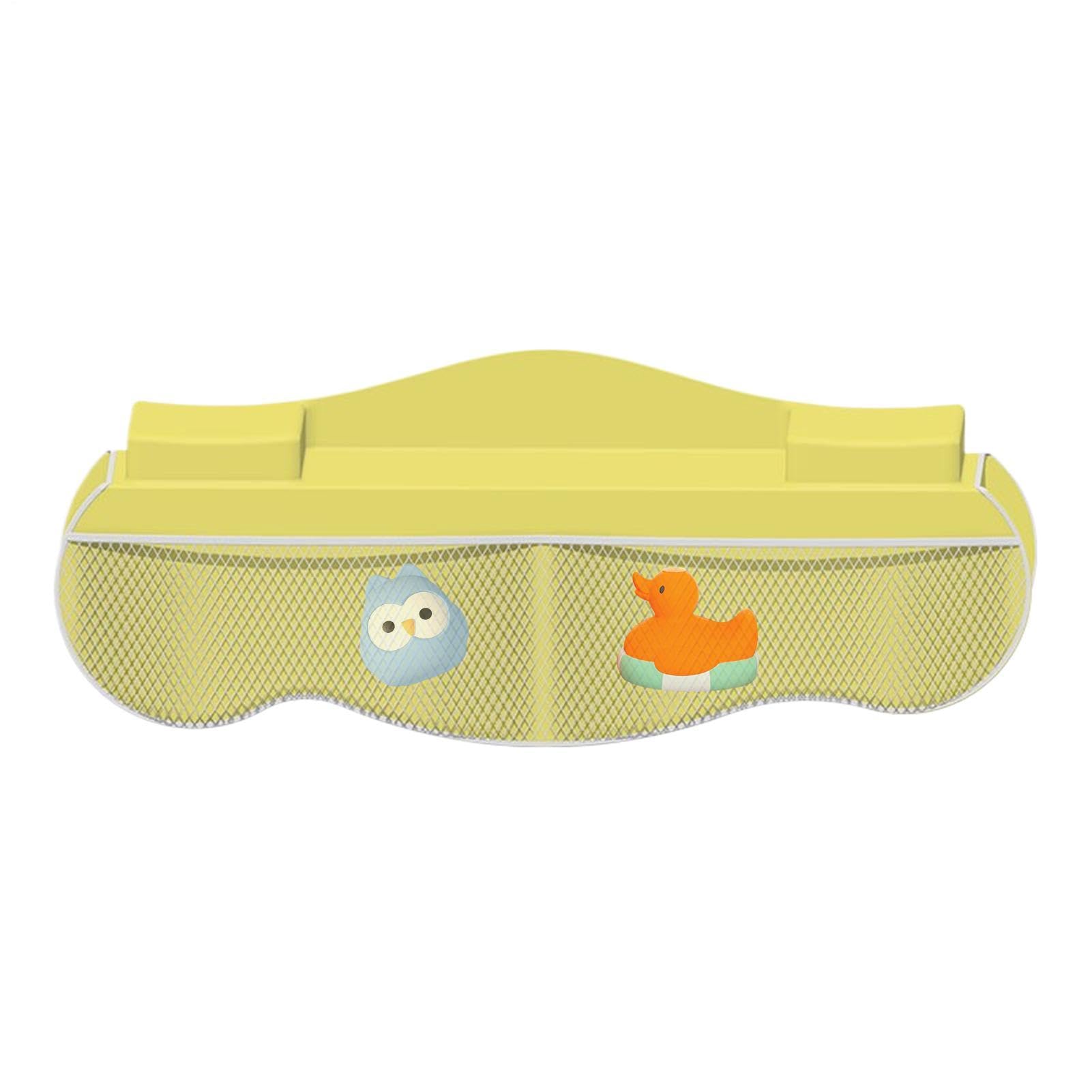 Plateau de jouets pour étagère de bain avec 4 poches en filet et zone de jeu