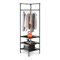 Avilia Appendiabiti Angolare con 3 Ripiani – 180x45x45 cm, Attaccapanni Capacità 5 kg a Ripiano – Design Salvaspazio per Vestiti, Cappotti, Scarpe e Accessori – Facile e Veloce da Montare