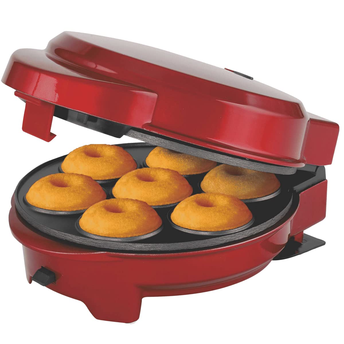 Epiq 3-in-1 Cake Maker Donut-, Muffin-,Cup- und Popcake-Maker 3 auswechselbare Backplatten, Rot Metallic,700 Watt,antihaftbeschichtet, 80000732