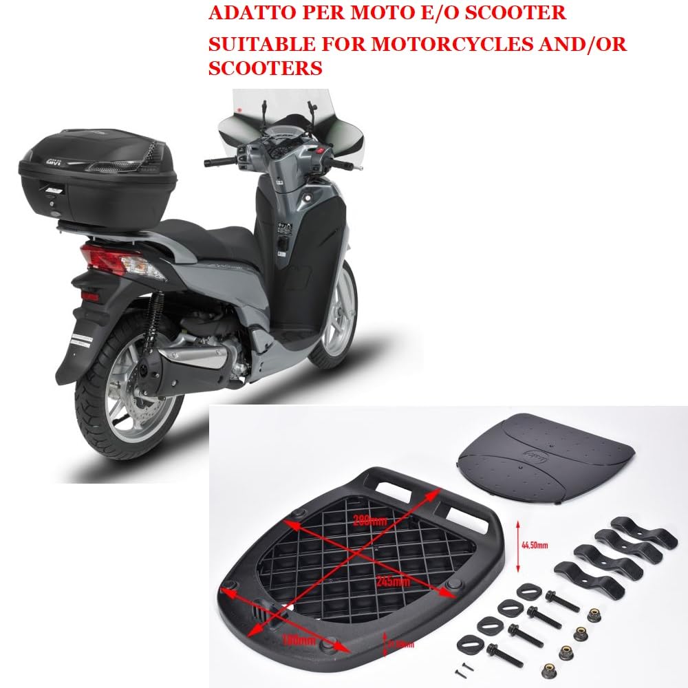 COMPATIBILE CON BMW R 80 ST BAULETTO B47NTML BLADE TECH NERO VALIGIA 47 LITRI BAULE PER MOTO SCOOTER+PIASTRA E KIT UNIVERSALE PER PORTAPACCHI POSTERIORE