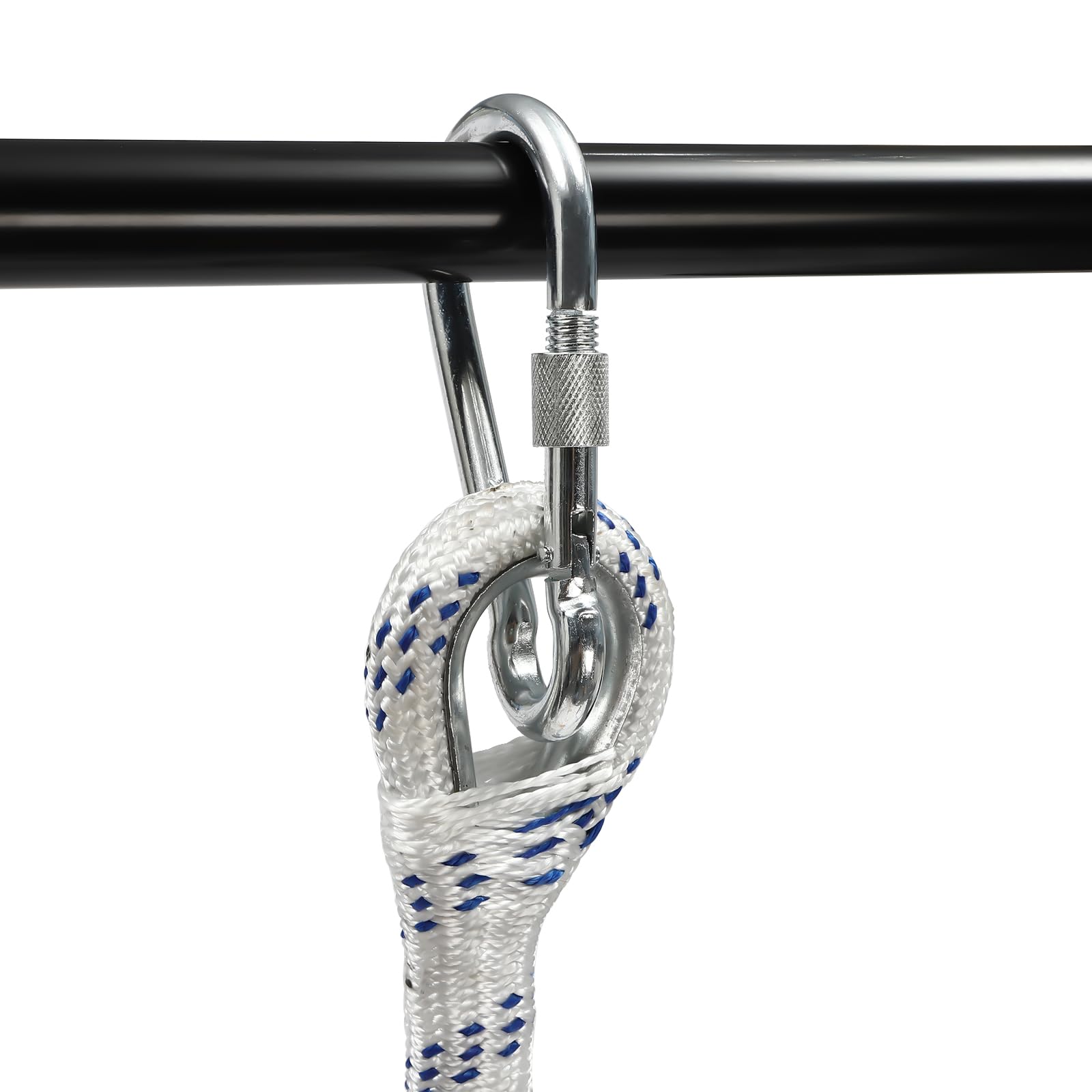 Escalera de cuerda 6 m 200 kg rescate anillos acero manganeso emergencia balcón