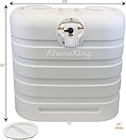 Vista 3 de Flame King Tapa de plástico ligero resistente para tanque de propano LP de 30LB doble para RV, remolque de viaje, autocaravana - Blanco