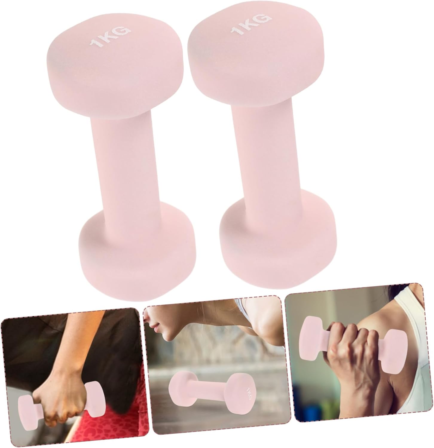 Generic 2pcs Pink Dumbbells for Vinyl Coated Non-slip Hand Weights Home Gym Exercise Equipment for Beginner Fitness Training and Body Toning