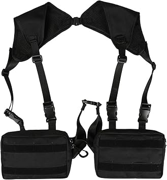 Maizoon Anti-theft Chest Bag for Men and Women Streetwear Tactical Backpack Casual Outdoor Sports Adjustable Shoulder Strap Vest Ideal for Fishing Hiking Cycling Black