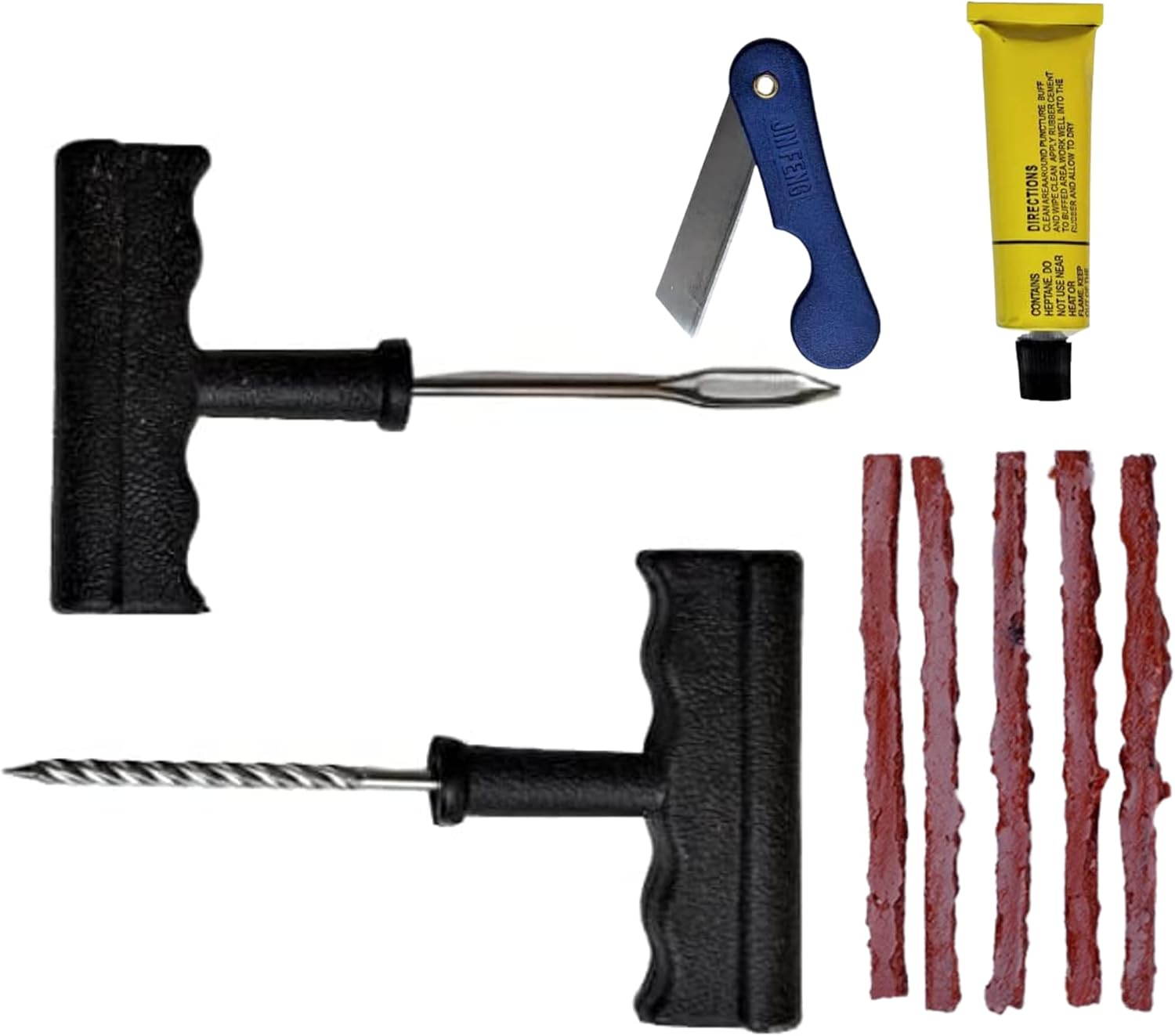 HIQE-FL 37 Stück Auto Reifen Flickset, Reifenreparatur Set, Auto Reifen