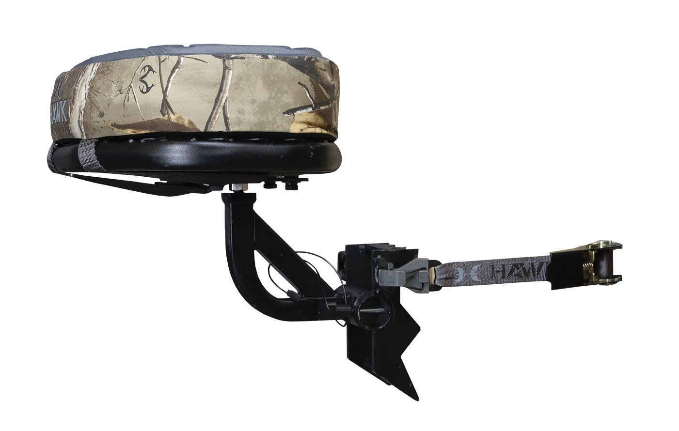 Hawk Any Angle 360 Degree Memory Foam Layered Steel Hunting Tree Seat with 7-Tilt Angle Adjustments, Black