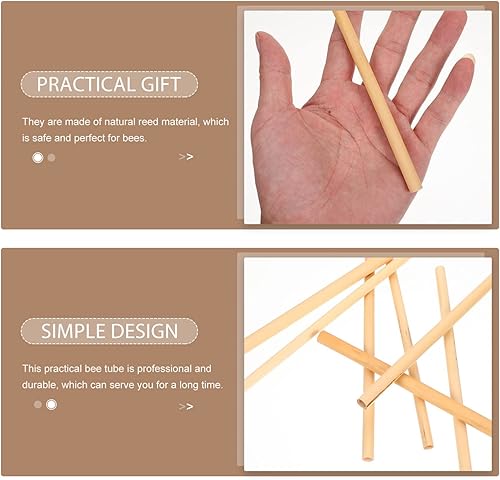Miniatura 8 de POPETPOP 50 tubos de abeja masón, tubos de abeja de caña natural, tubos de abeja, tubos de anidación de abejas