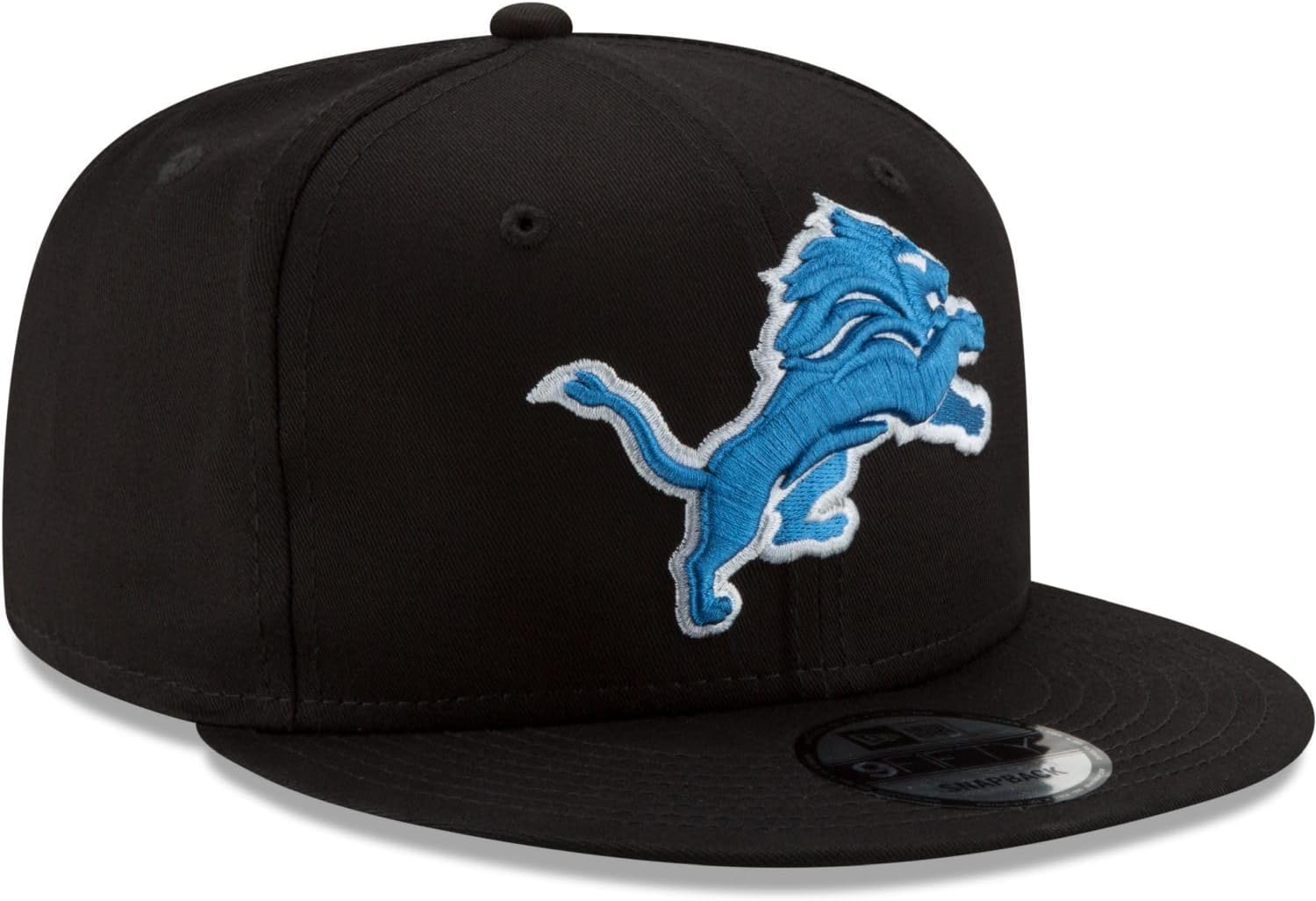 New Era Men's Black Detroit Lions Basic 9FIFTY Adjustable Snapback Hat
