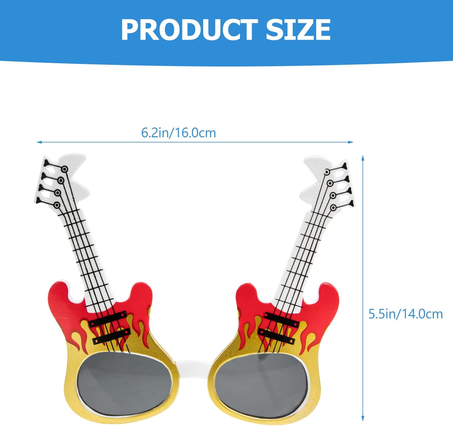 ARTIBETTER Guitar Pattern Sunglasses 2-Pack Music Festival Eyewear Party Props for Cosplay Beach Club Accessories