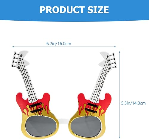 Miniatura 2 de ARTIBETTER Gafas de sol de guitarra para fiesta, paquete de 2 unidades, para festivales de música, playa, con forma de guitarra, accesorios para