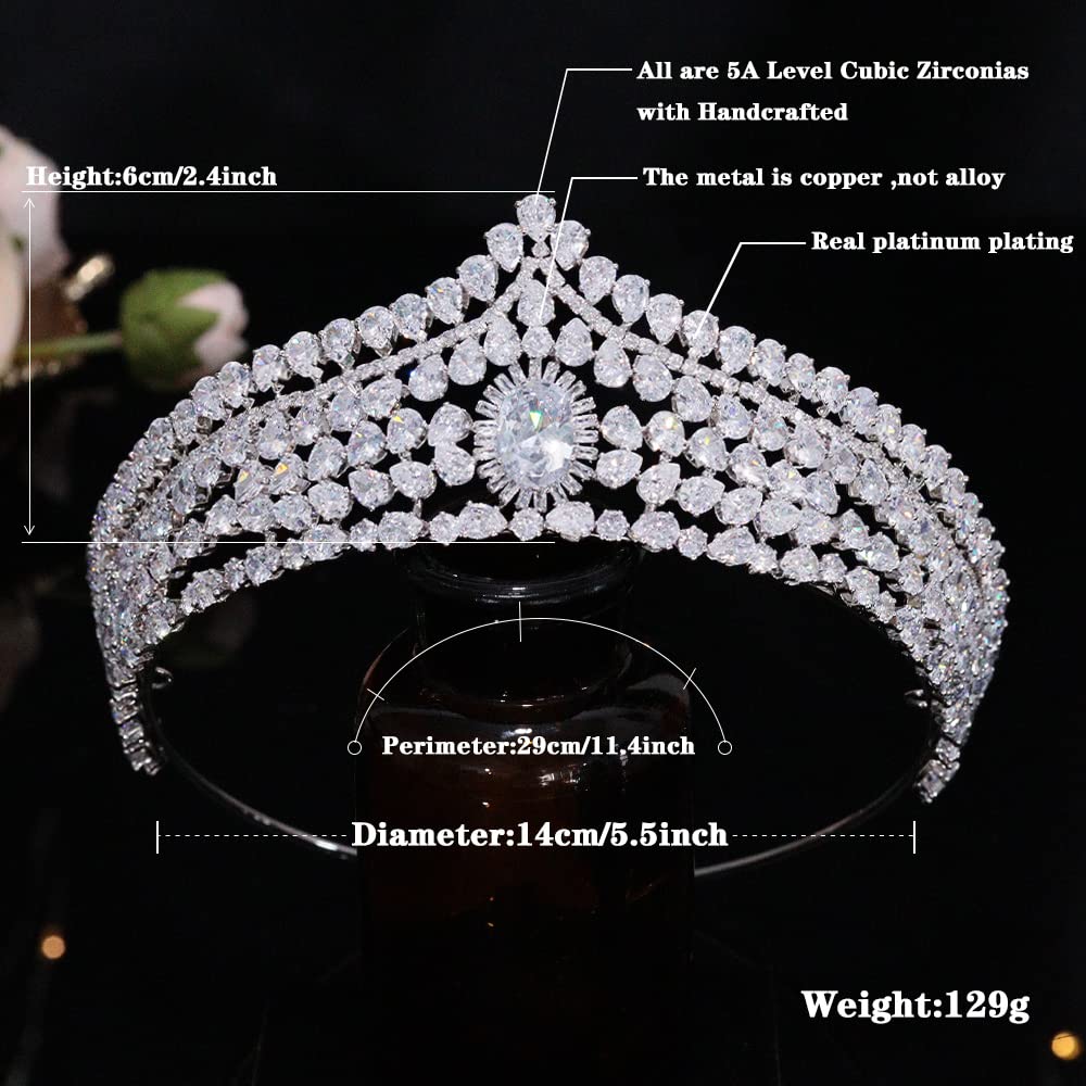 Amazon.com: Aoligrace Luxury Full Zirconia Wedding Crowns 