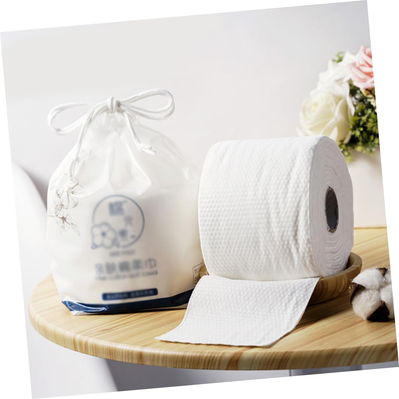 Mikinona 300stücke Baumwolle Einweghandtücher für Gesicht und Kosmetik für Reisen und Zuhause Nass oder Trocken Verwendbar