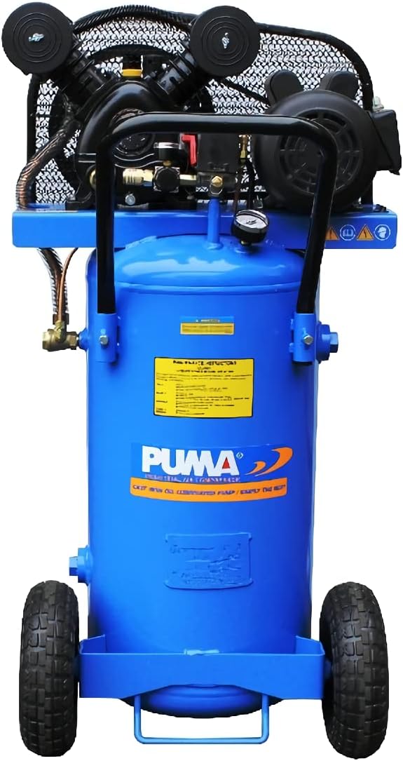 Industrial PK5020VP Single Stage Belt Drive Portable Series Air Compressor, 2 H.P, 3450/ODP RPM, 115V, Single Phase, 14.7 Amps, 135 PSI Max Working Pressure, Vertical 20 Gallon Tank