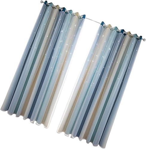 Miniatura 2 de Artibetter 2 cortinas de tul de doble capa de color degradado