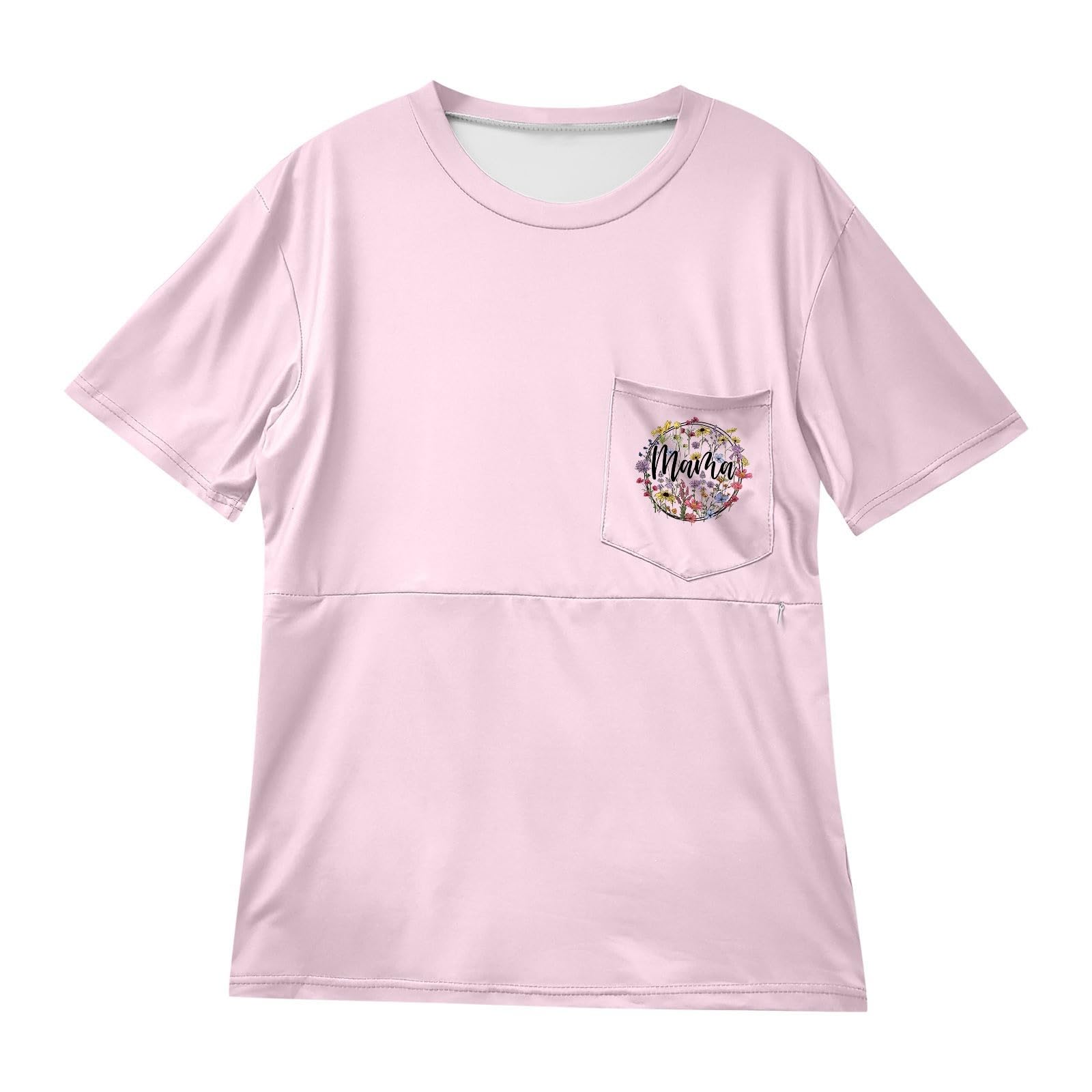 Generisch 2025, informal, cómodo, top de lactancia con cremallera para madres lactantes, blusas de verano elegante