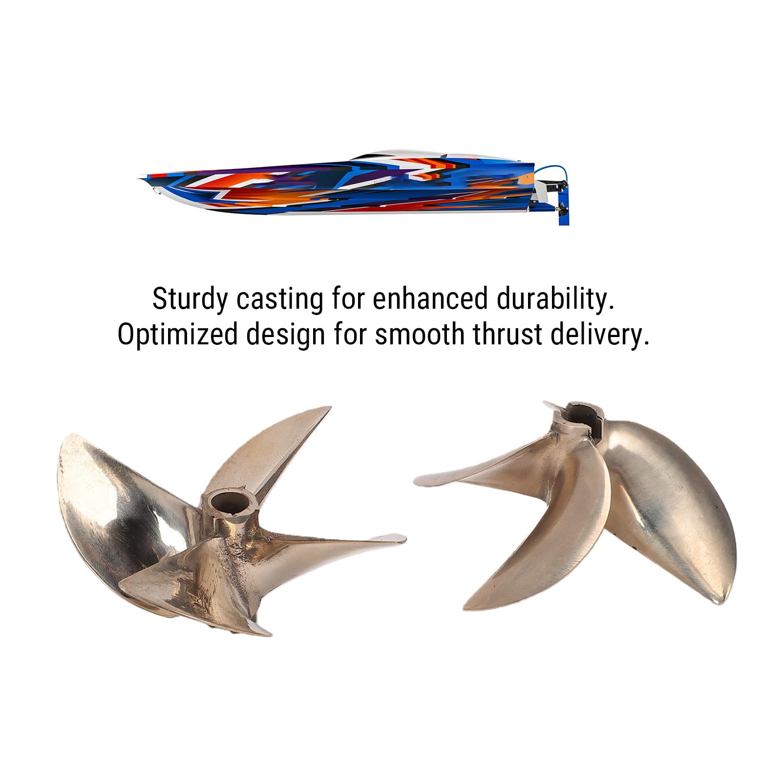 Haofy 2 Stück Messing Schiffspropeller 4 Blatt Propeller, 67 Mm 1,7 Zoll Steigung for RC Boot 836 | Präzise 67 mm Durchmesser, 1,7 Zoll Steigung, 4-Blatt-Design aus Messing