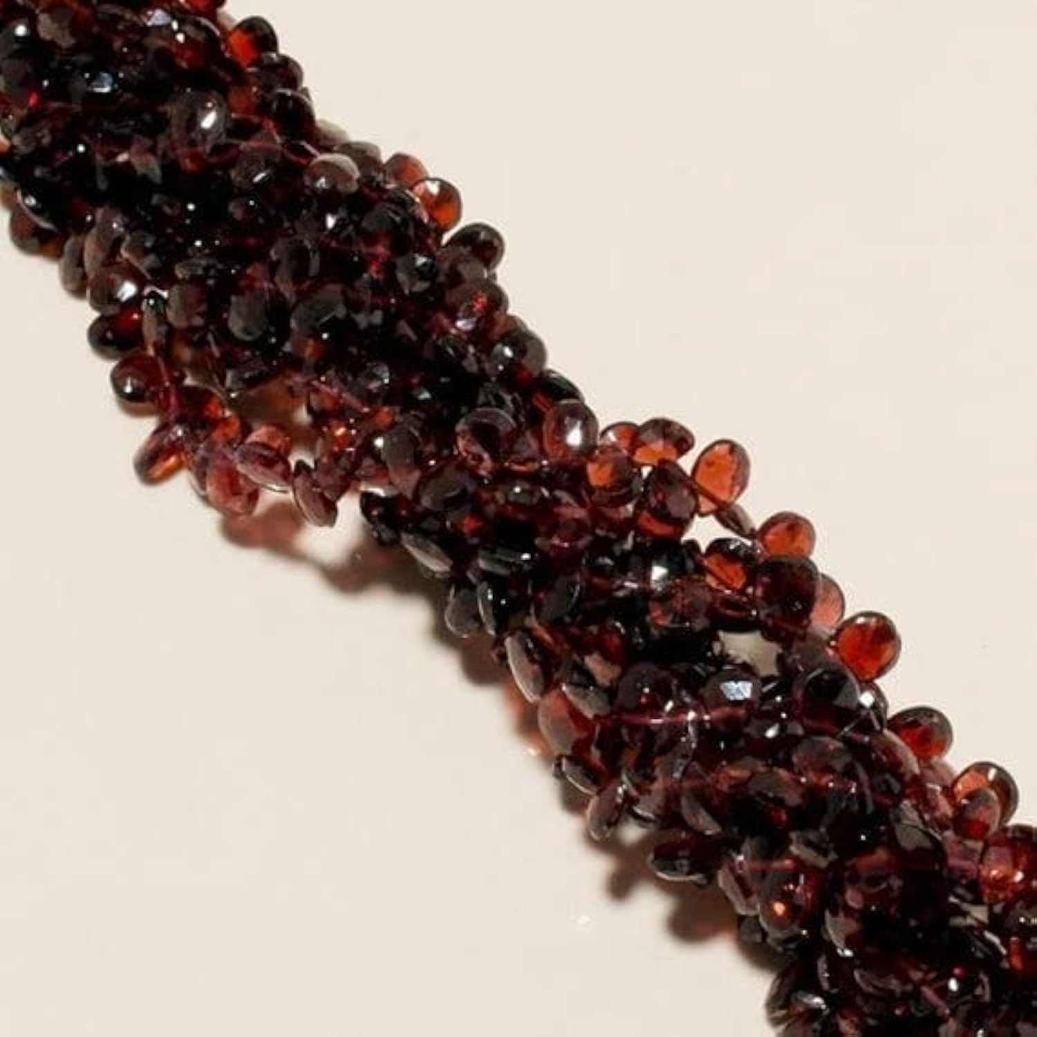Grenat d'Orissa LKBEADS perles amande facettée haute joaillerie 9 pouces