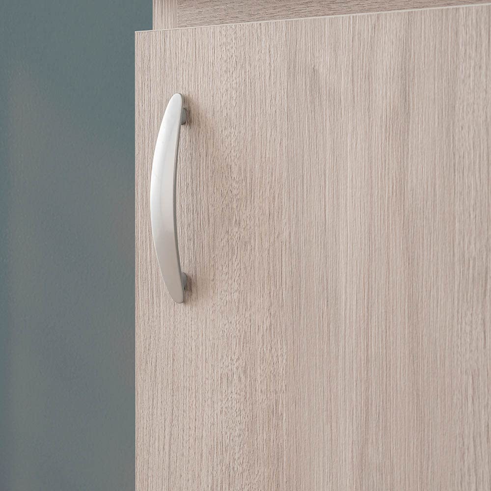 Mobile lavatoio Lavanderia in Legno con Vasca in Ceramica Resistente agli acidi, Completo di Kit sifone + piletta (Olmo, 45x50 cm 1 Anta)