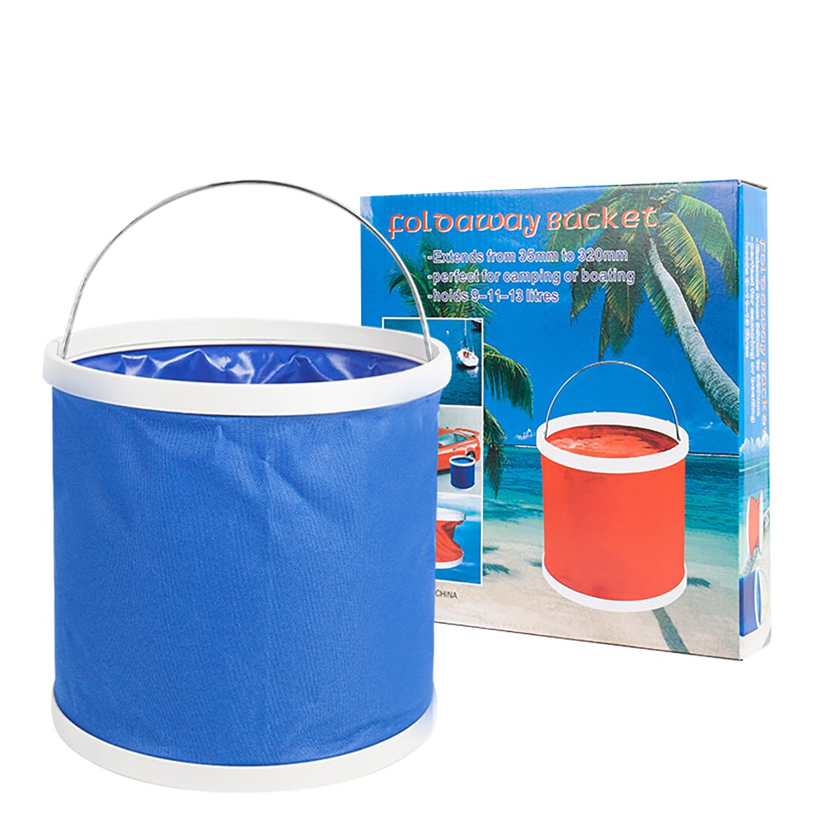 Homelove Faltbarer Camping-Eimer, 20 Liter – Wasserdicht, Für Angeln, Autowaschen, Outdoor (Blau)