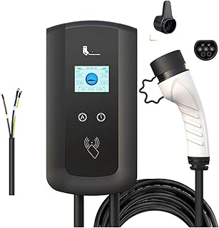 Carregador Ev, estações carregamento de veículos elétricos (7KW 11KW 22KW), cabo Type2 32A EVSE Wallbox Carregador de carro para veículo elétrico Suporte de parede APP Controle Wifi,22kw-32A-3Phase