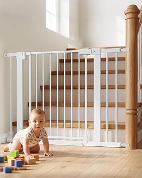 Miumoon 29.5"-46" Pressure Mounted Baby Gate for Stairs & Doorways