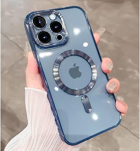 ZIYE Funda magnética para iPhone 15 Pro Max compatible con MagSafe, protección completa de la cámara, cubierta de lujo para mujeres y hombres, funda
