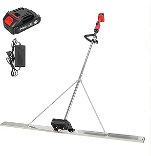 Power Screed Concrete Vibratory Tool, 3000-6000RPM Concrete Finishing Tool Cordless Brushless Screed Cement Finishing Vibrating Leveler with 59 Inches Stainless Steel Board US Plug