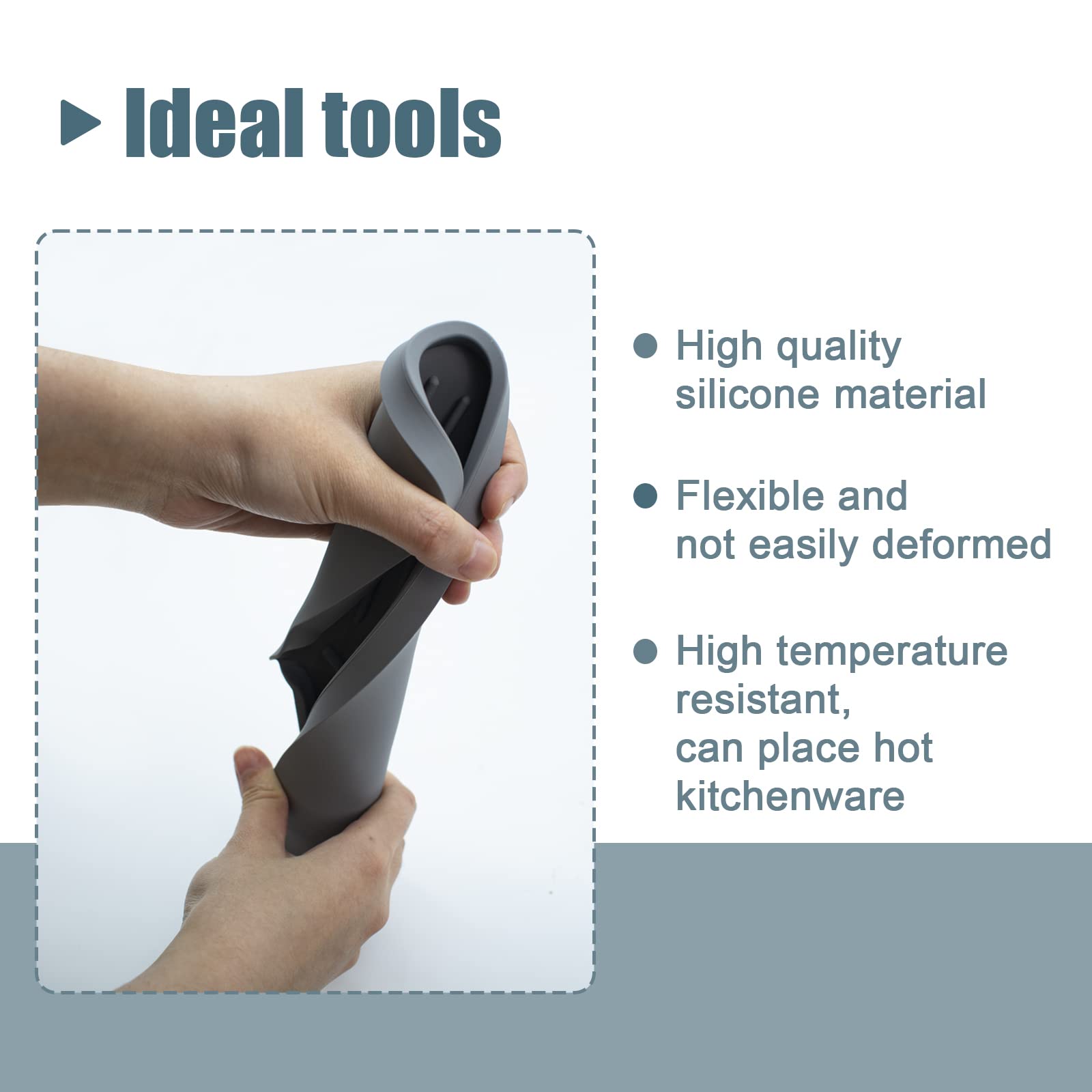 Tappetino Scolapiatti In Silicone Per Cucina E Bagno, Set Da 2, Grigio - Organizer Per Spugne E Spazzole, Lavabile In Lavastoviglie - 4