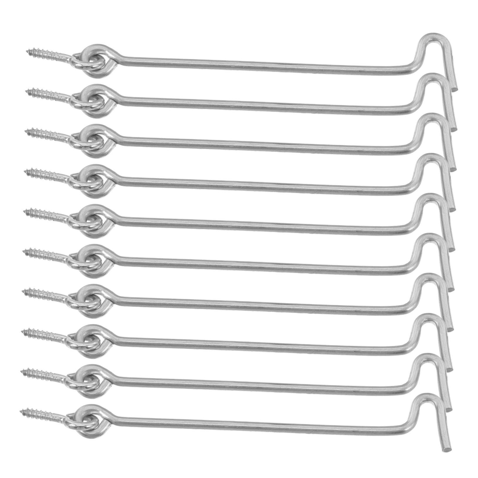 Milisten 100 Sztuk Zinc Plated Swivel Cabin Hooks Heavy Duty Window And Door Latch with Mounting Screws for Secure Wood Gate And Window Locking