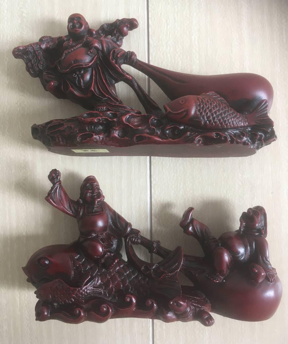 布袋様　置物　6セット　縁起物　七福神　置物　レトロ　漆塗り 木彫 起物 Amazon.co.jp: 布袋様 置物 2個セット 縁起物 七福神 置物 レトロ 漆