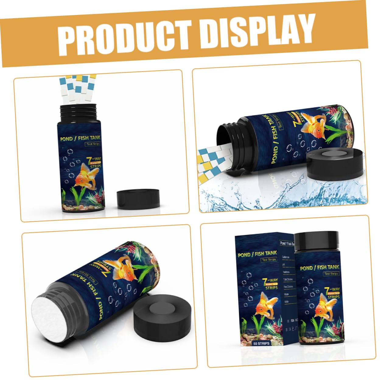 PRETYZOOM 5 Sätze Teststreifen Für Die Wasserqualität Pool Teststreifen Testen Fisch Erkennung Für Poolwasser Tank Wassertest-set Für Aquarien Tester Für Wasser Pvc 50 Stück * 5
