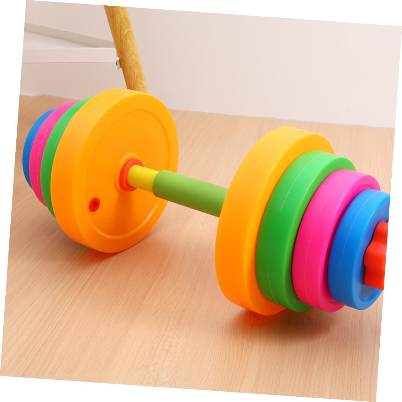 TOYANDONA Adjustable Plastic Dumbbell and Barbell for Boy Girl Weights for Toddlers Lightweight Design for Active Play and Parent-boy Girl Interaction for Kindergarten and Preschool Exercise