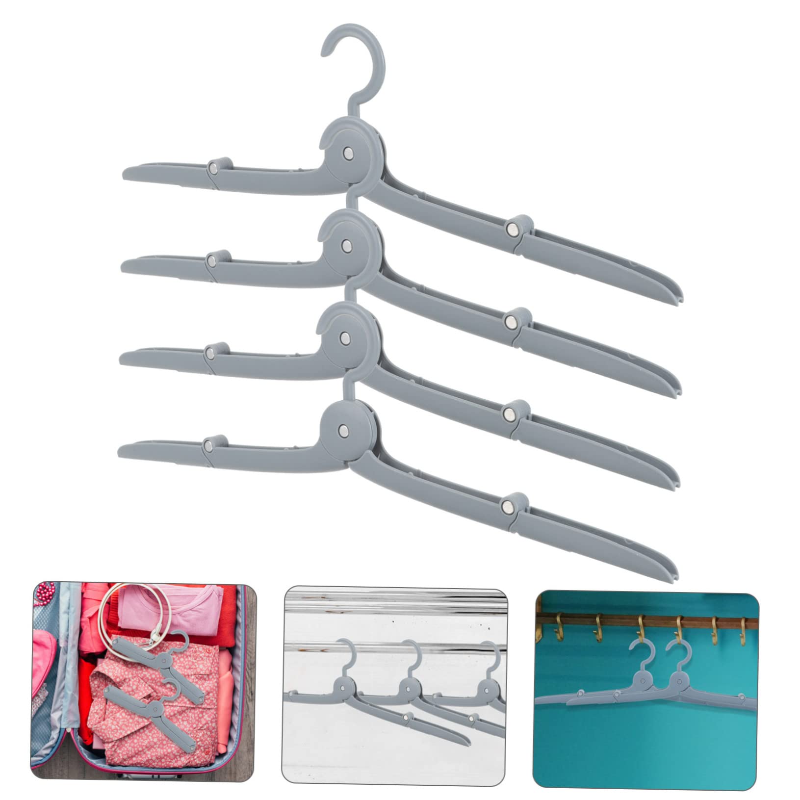 BESPORTBLE Foldable Hangers 4 Pack Portable Lightweight and Hangers for Travel Closet and Home Organization
