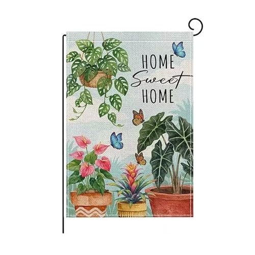 wyooxoo Spring Summer Garden Flag 12x18 Inch Double Sided Seasonal Home Sweet Home Garden Flag Outside Burlap Farmhouse Small Yard Flag
