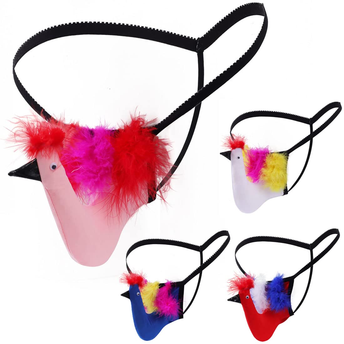 String Mankini Tanga for Men Funny Sexy UK Hot Animal Elephant Penguin Rhinoceros Pig Bull Head Bird Cosplay Costume Men's Thongs Bulge Pouch Costume Joke Birthday Novelty Gift