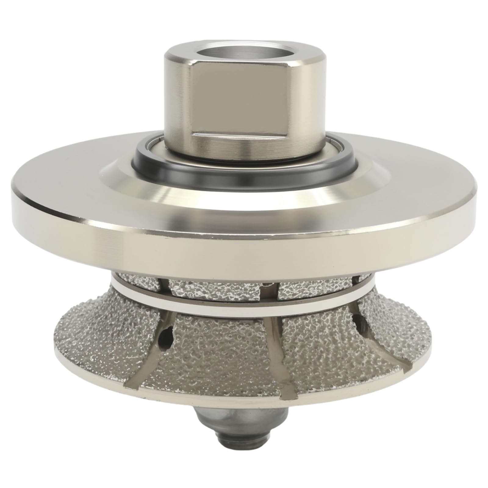 Hoypeyfiy V Full Bullnose Diamond Hand Profiler for Stone Finishing, Diamond Edge Router Wheel V20 20mm Bullnose M14 for Granite, Marble, and Porcelain Applications