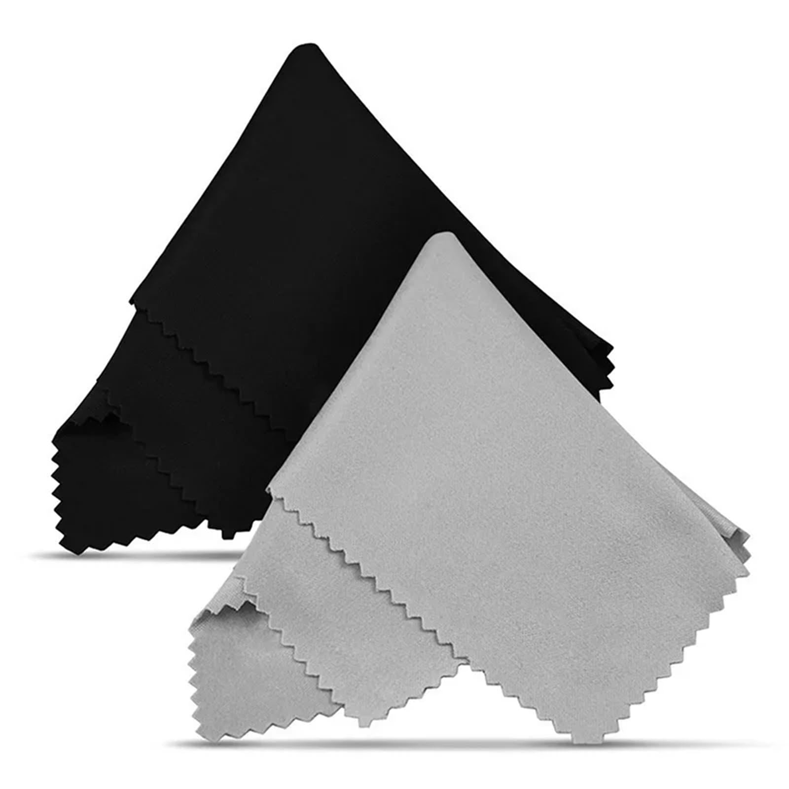 Panni per la pulizia degli occhiali in microfibra ultra fine, 100 pezzi, double face, in velluto, per occhiali da vista e occhiali da sole, morbidi e senza striature, colore: grigio