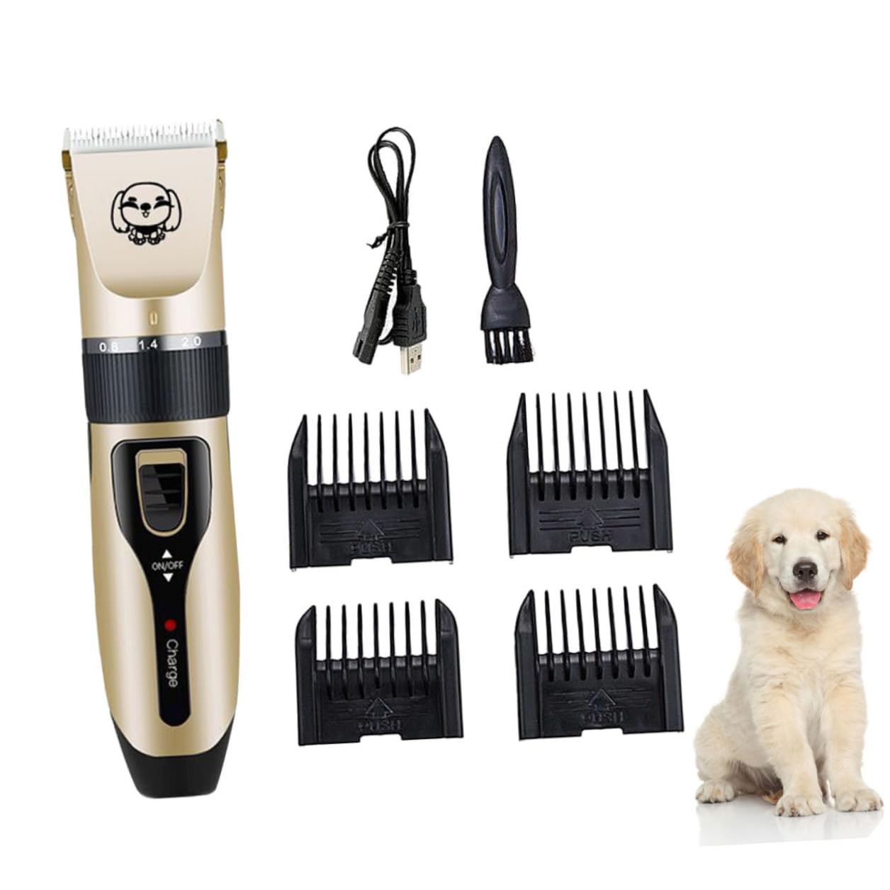 GALPADA Recortadora de Pelo para Perros y Mascotas con Corte Delicado, sin Ruido de Trabajo, Batería de 1200 Mah, Material Abs y Cerámica para Aseo Profesional en Casa