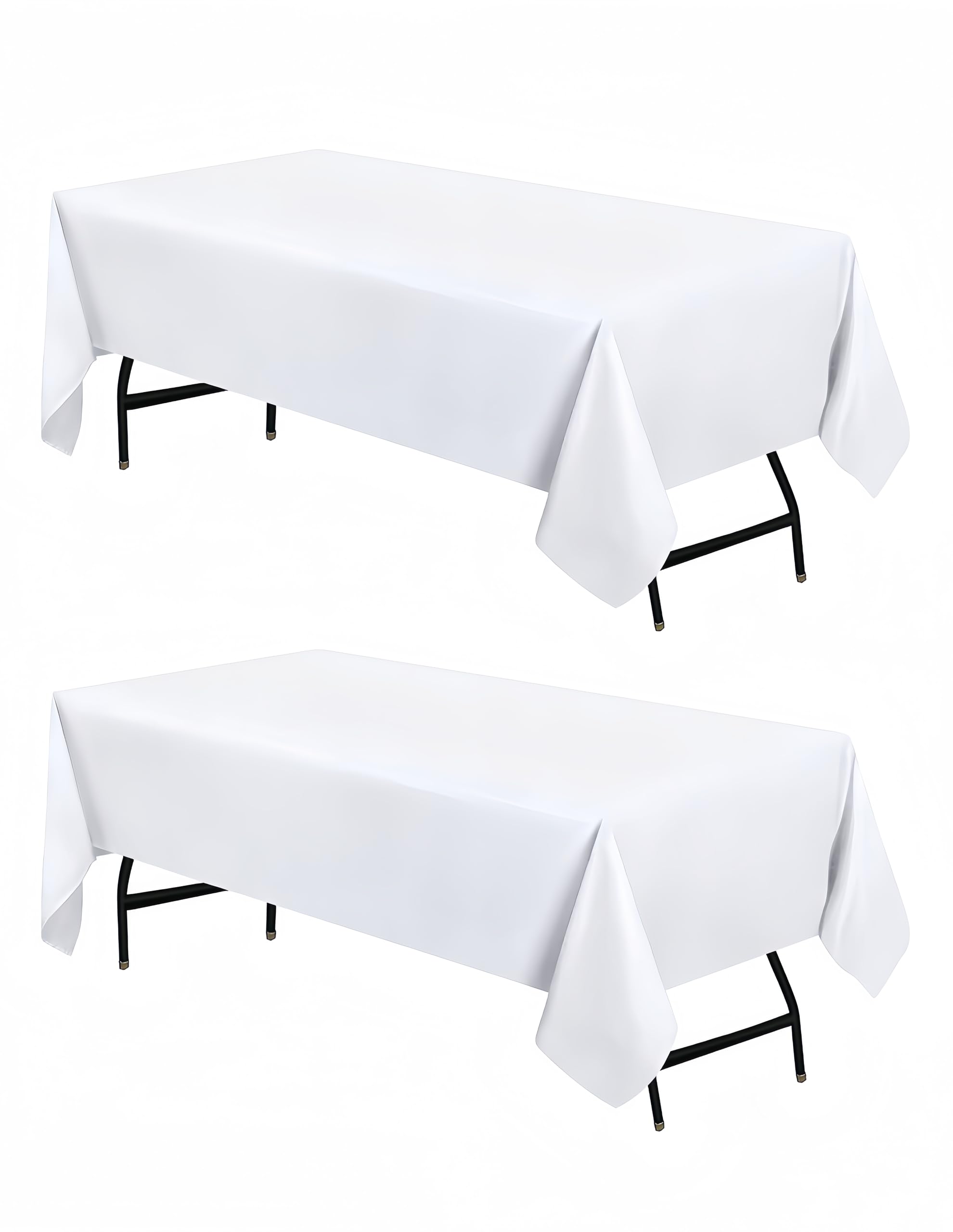 テーブルクロス 150×260cm 長机用 長方形 汚れ防止 おしゃれ シンプル テーブルカバー 食卓 パーティ 会議 展示会 イベント セレモニー アウトドア 装飾用布 ディスプレイ布 無地布 (2, ホワイト)