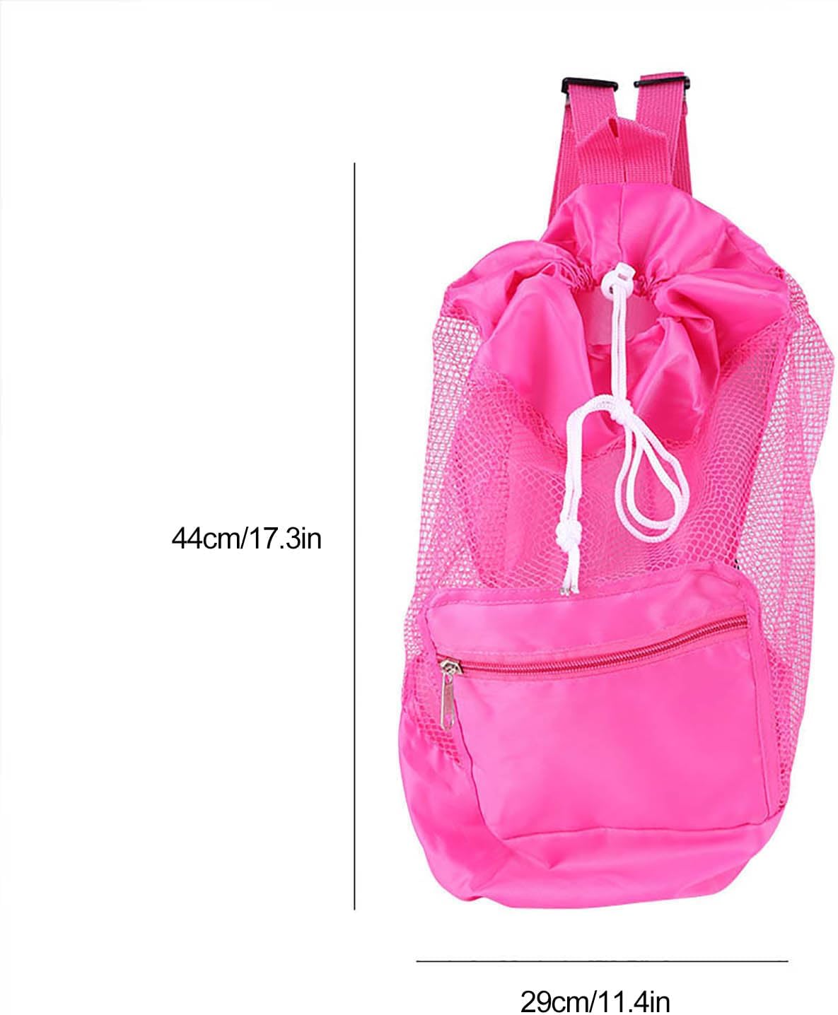 Kids Mesh Drawstring Backpack, Portable Beach Swimming Bag Kids Pool Drawstring Gym Bag for Wet Swimming, Gym, and Workout Gear (Pink)