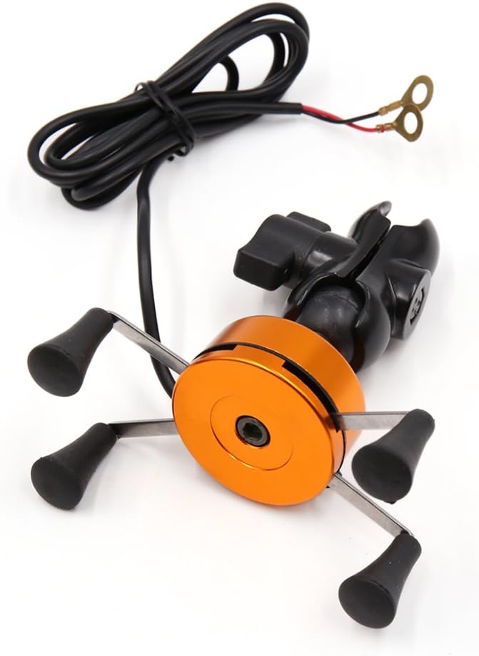 Gold Tone Motorcycle MTB Bicycle X Shape Handlebar Mount Phone Holder Bracket