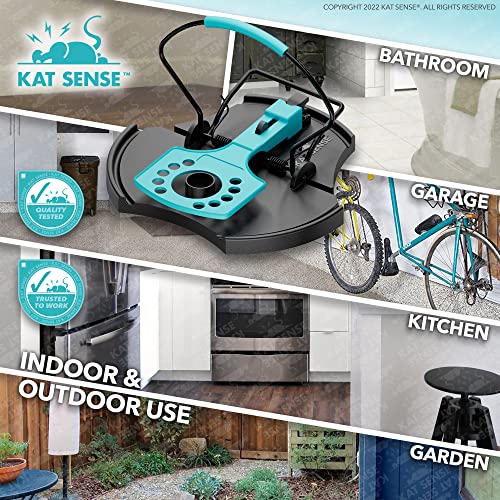 Kat Sense Large Rat Traps That Work, Instant Humane Kill Snap Trap For House, New Wide Strike Bar Captures 3X More Rodents Chipmunks Mice & Squirrels, Set Of 4 Indoor Outdoor Mouse Traps Trampas Ratas #TOP7