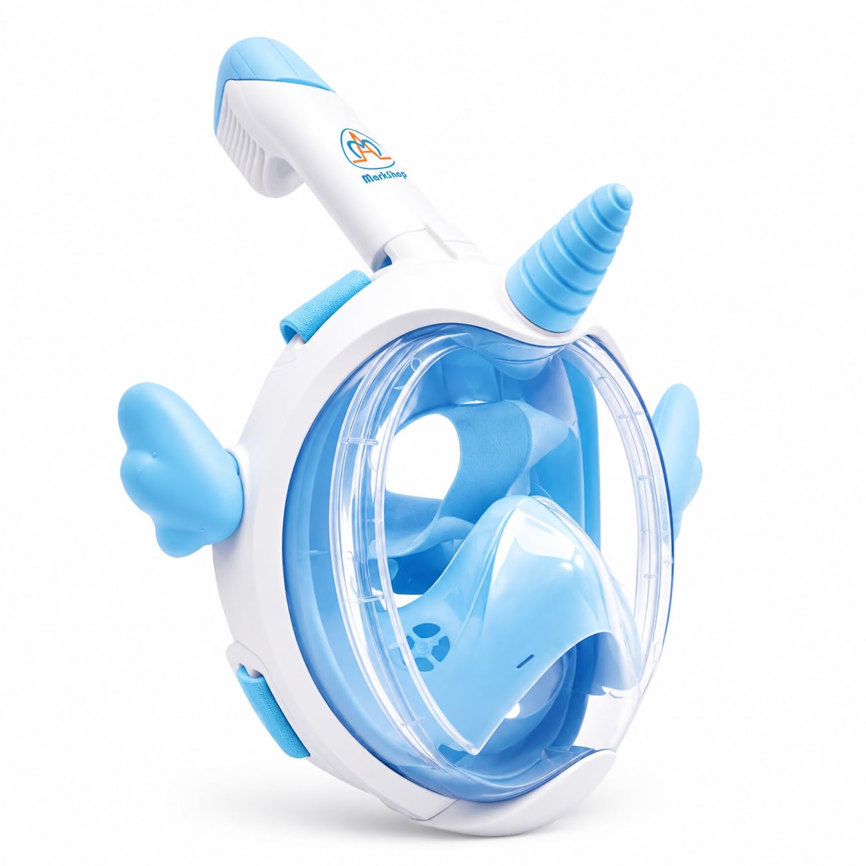 Maschera da snorkeling per bambini, set completo con boccaglio a forma di unicorno, con vista panoramica a 180°, anti-appannamento, anti-perdite, idea regalo per ragazzi e ragazze